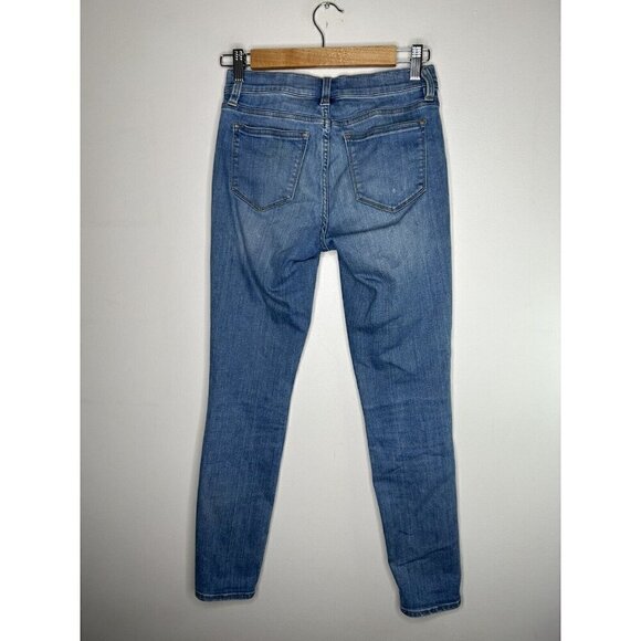 J. Crew Pants Womens Blue Denim Jeans Toothpick Distressed Cut-Off Size 25 - Picture 6 of 14